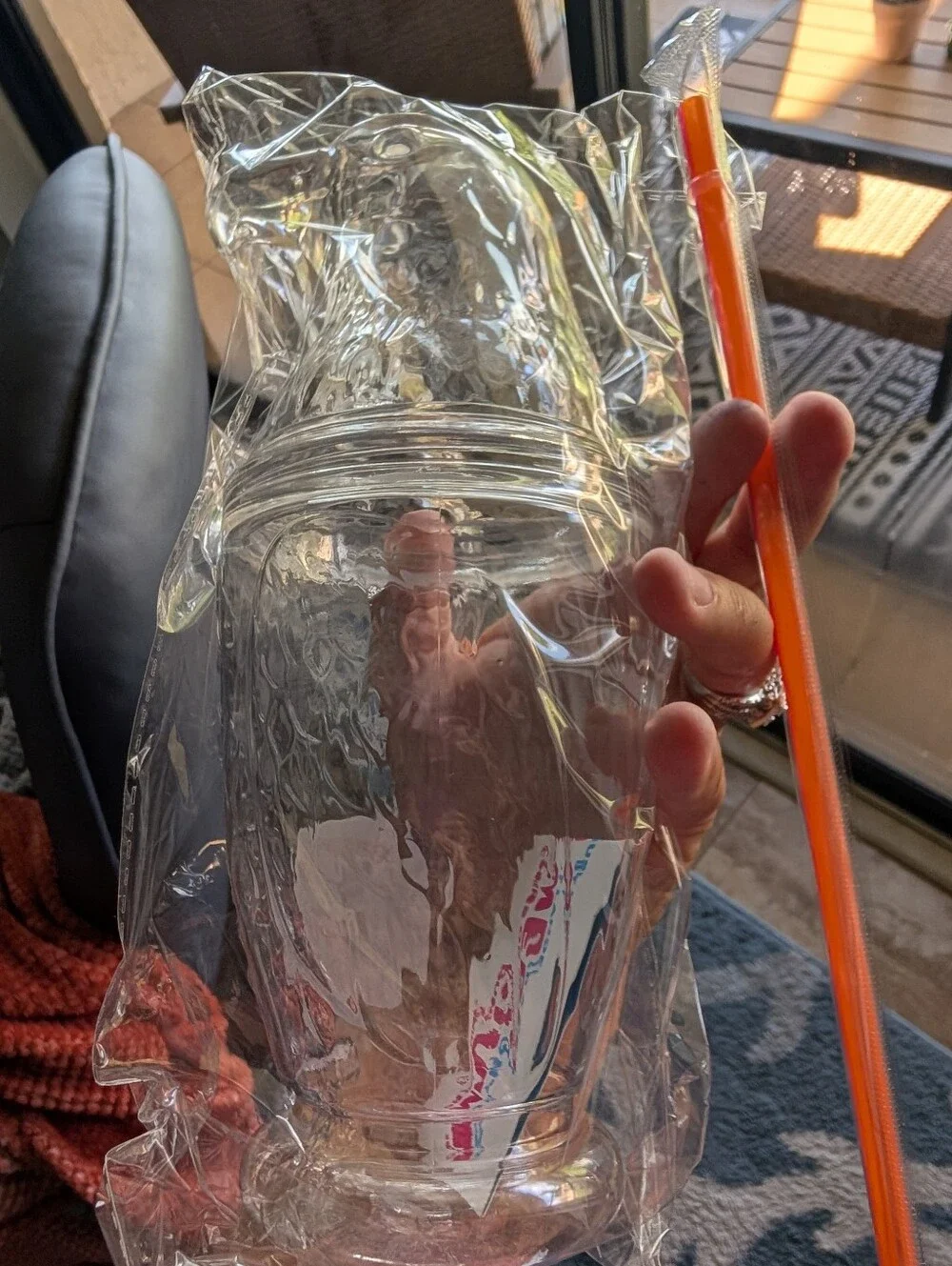 Dunkin' Clear Plastic Tumbler with Embossed Logo